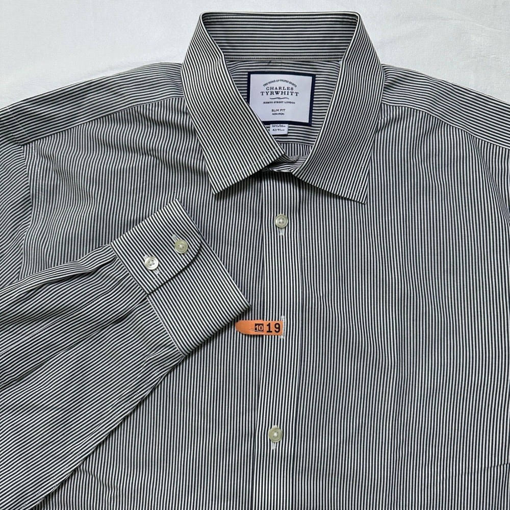 Charles Tyrwhitt Slim Fit Non Iron Shirt 16.5‎ 36 Cotton Business Professional